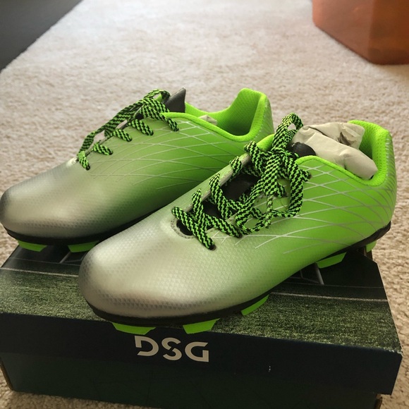 DSG: Kids Soccer Cleats, Ocala 1.0, Green/Silver, Lace/LowTop Outdoor [SIZE 12K] - Picture 3 of 6